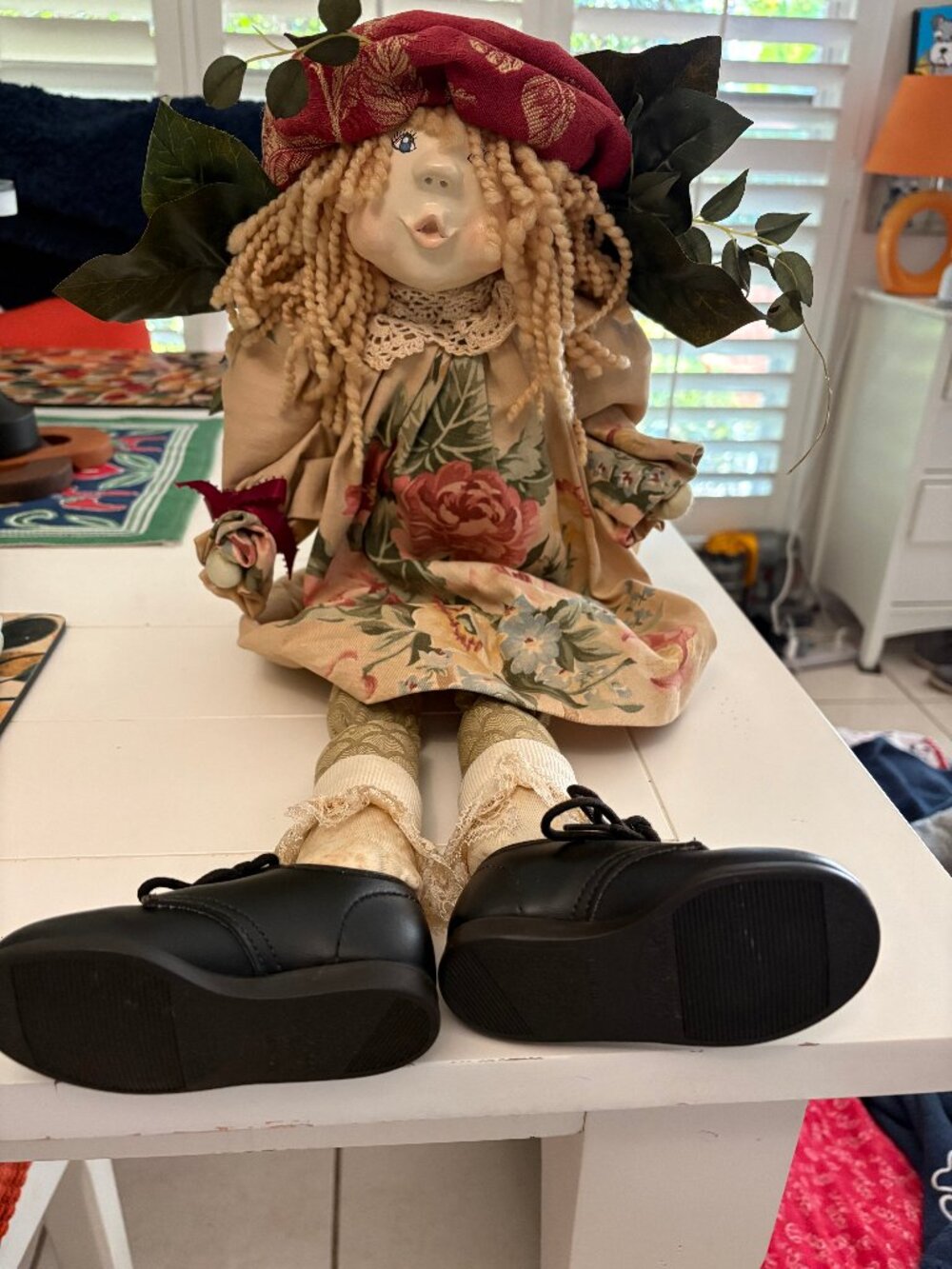 Vintage Rag Doll - Made & Display  at Rosemary Aubut Store - 23 Inch Tall.
